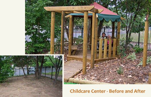 childcare center playground - before and after