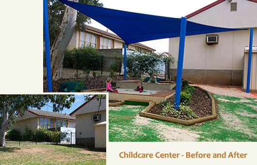 childcare center playground - before and after