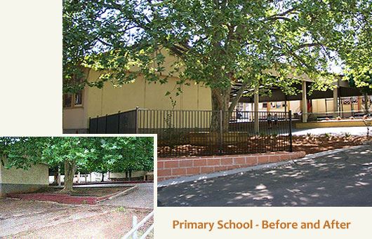 Primary school playground - before and after