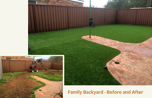 Family backyard playground - before and after