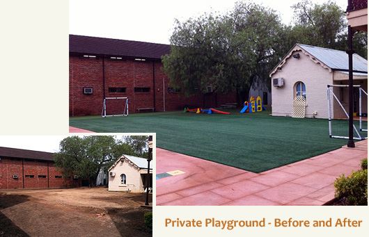 Private playground - before and after